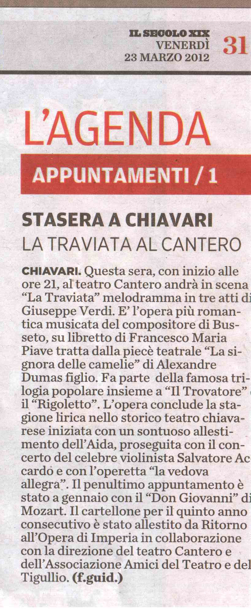 23.03.2012 – IL SECOLO XIX – La Traviata